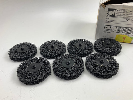 (7) 3M 07461 Scotch-brite Roloc Coating Rust & Paint Removal 3'' Inch