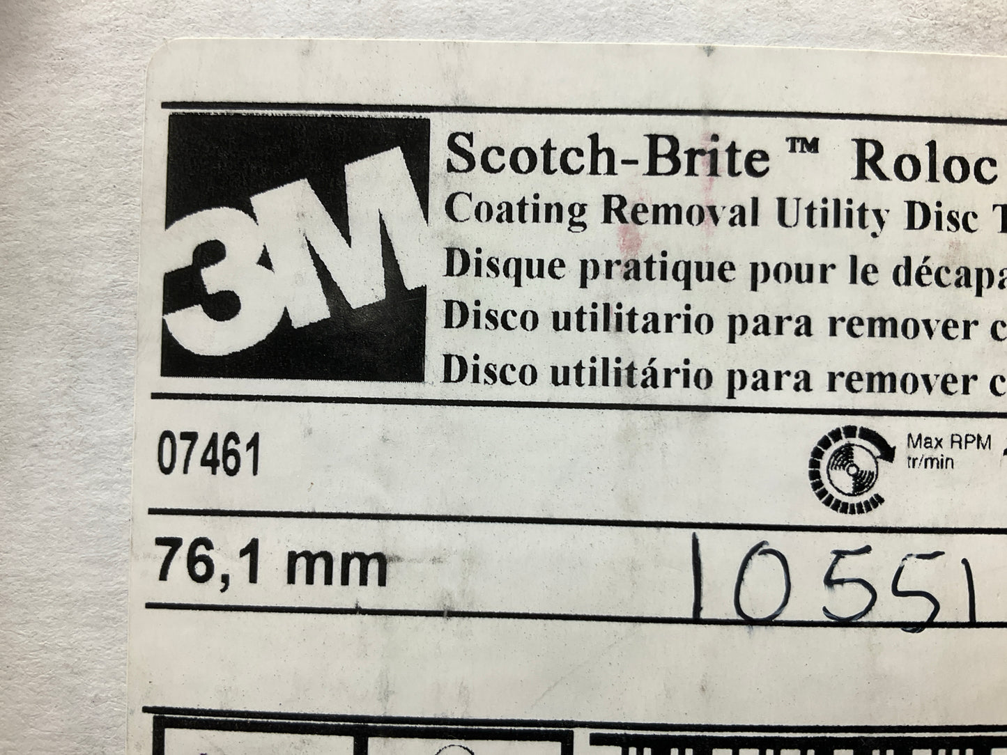 (8) 3M 07461 Scotch-brite Roloc Coating Rust & Paint Removal 3'' Inch Tr