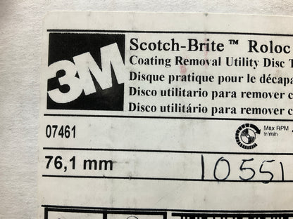 (8) 3M 07461 Scotch-brite Roloc Coating Rust & Paint Removal 3'' Inch Tr