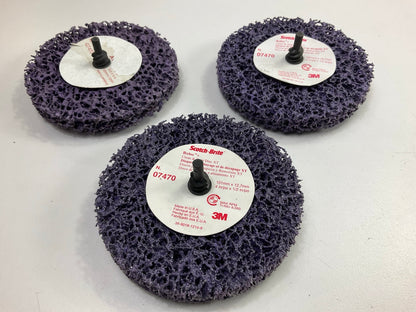 3M 07470 4'' Scotch-Brite Roloc + Clean & Strip XT Extra Coarse Disc - Pack Of 3