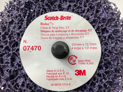 3M 07470 4'' Scotch-Brite Roloc + Clean & Strip XT Extra Coarse Disc - Pack Of 3