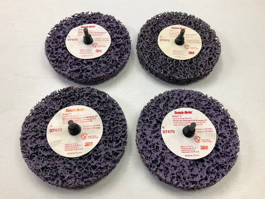 (4) 3M 07470 4'' Scotch-Brite Roloc + Clean & Strip XT Extra Coarse Disc