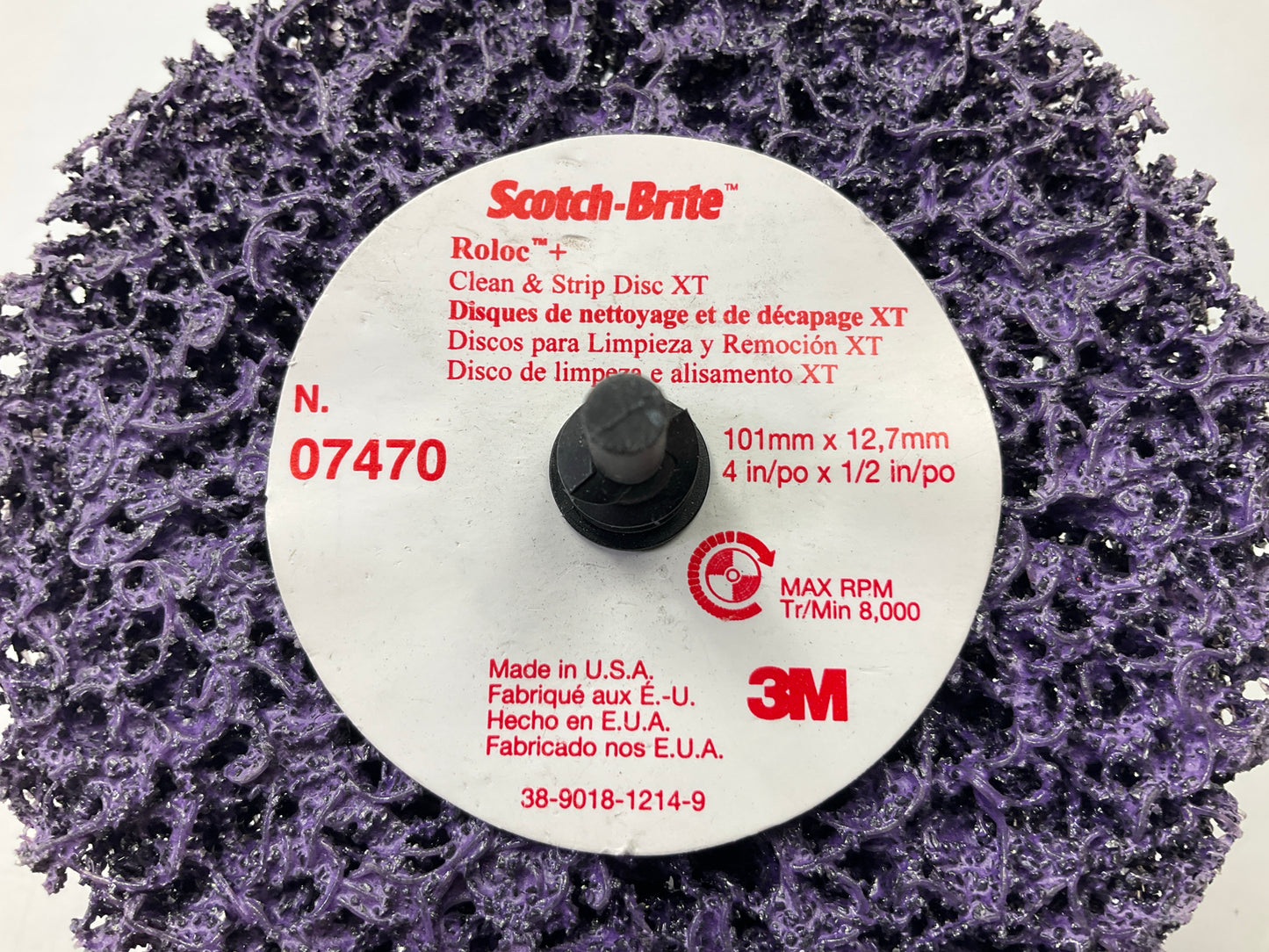(4) 3M 07470 4'' Scotch-Brite Roloc + Clean & Strip XT Extra Coarse Disc