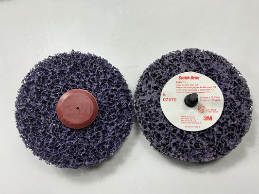 (5) 3M 07470 4'' Scotch-Brite Roloc + Clean & Strip XT Extra Coarse Disc