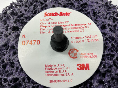 (5) 3M 07470 4'' Scotch-Brite Roloc + Clean & Strip XT Extra Coarse Disc