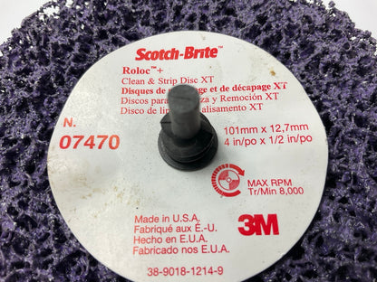3M 07470 4'' Scotch-Brite Roloc + Clean & Strip XT Extra Coarse Disc - Pack Of 8
