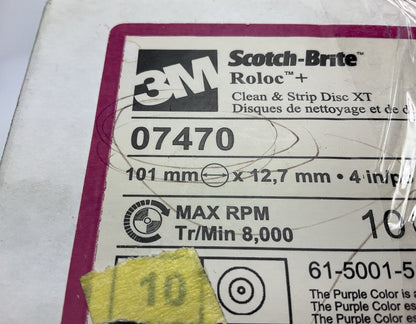 3M 07470 4'' Scotch-Brite Roloc + Clean & Strip XT Extra Coarse Disc - Pack Of 8