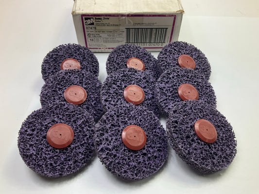 3M 07470 4'' Scotch-Brite Roloc + Clean & Strip XT Extra Coarse Disc - Pack Of 9