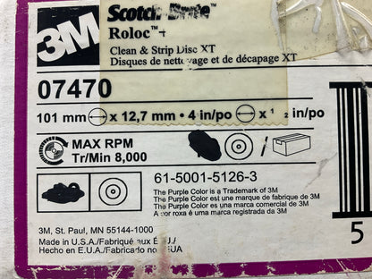 3M 07470 4'' Scotch-Brite Roloc + Clean & Strip XT Extra Coarse Disc - Pack Of 9