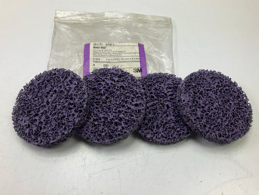 3M 07471 Scotch-Brite Clean & Strip XT Disc 4'' In X 1/4'' In, Pack Of (4)