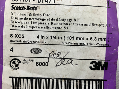 3M 07471 Scotch-Brite Clean & Strip XT Disc 4'' In X 1/4'' In, Pack Of (4)