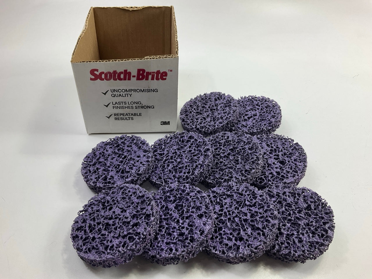 OPEN BOX (10) 3M 07476 3'' Scotch-Brite Roloc Clean Strip XT Disc Extra Coarse TR