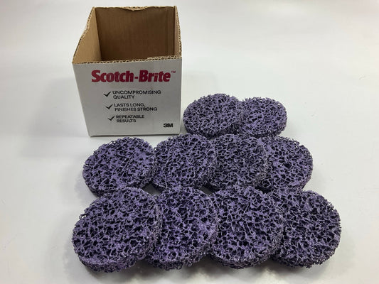 OPEN BOX (10) 3M 07476 3'' Scotch-Brite Roloc Clean Strip XT Disc Extra Coarse TR