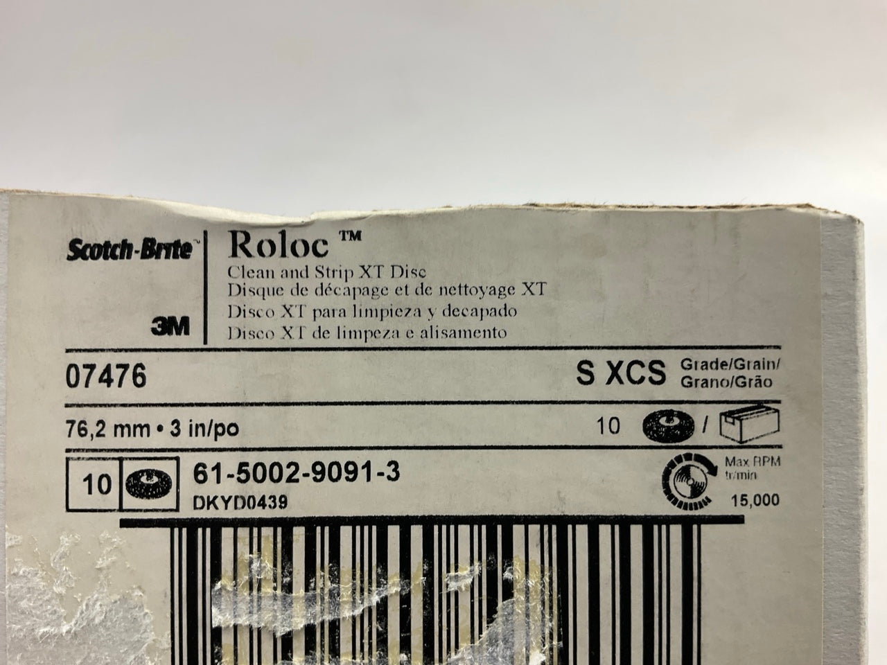 OPEN BOX (10) 3M 07476 3'' Scotch-Brite Roloc Clean Strip XT Disc Extra Coarse TR