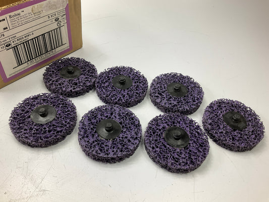 7 Pack - 3M 07476 3'' Scotch-Brite Roloc Clean Strip XT Disc Extra Coarse