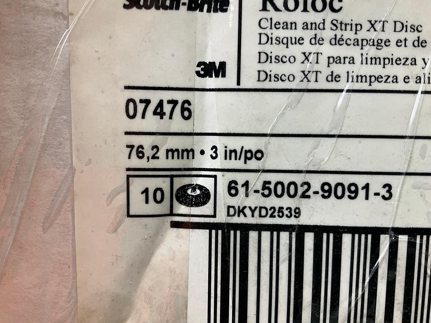 8 Discs Total - 3M 07476 3'' Scotch-Brite Roloc Clean Strip XT Disc Extra Coarse