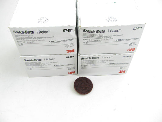 100 Pcs - 3M  07481 Scotch-Brite Roloc Surface Conditioning Disc, 2'' Medium