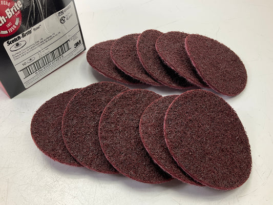 3M 07483 4'' Medium Scotch Brite Roloc Surface Conditioning Discs (10 / Pack)