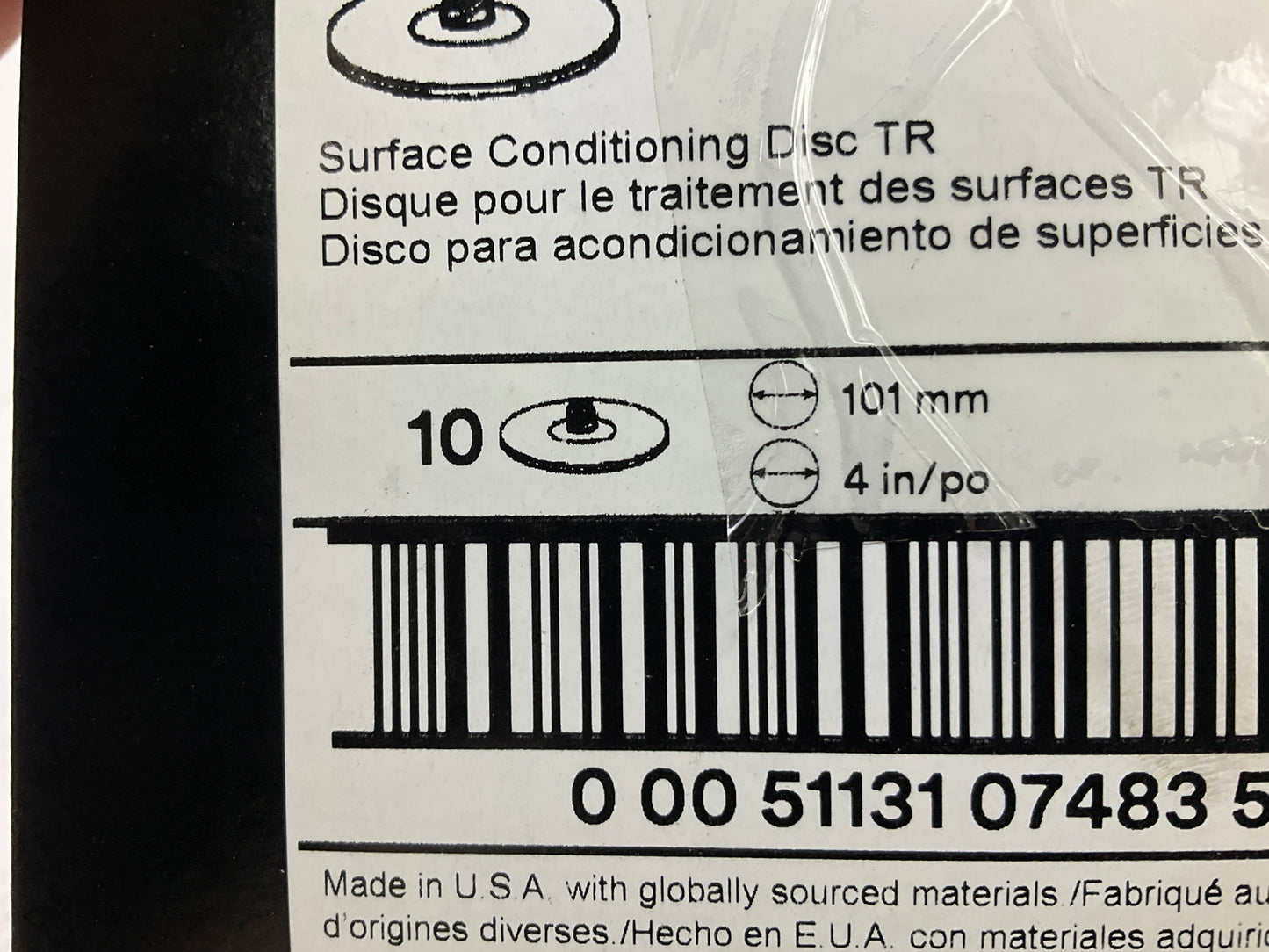 3M 07483 4'' Medium Scotch Brite Roloc Surface Conditioning Discs (10 / Pack)