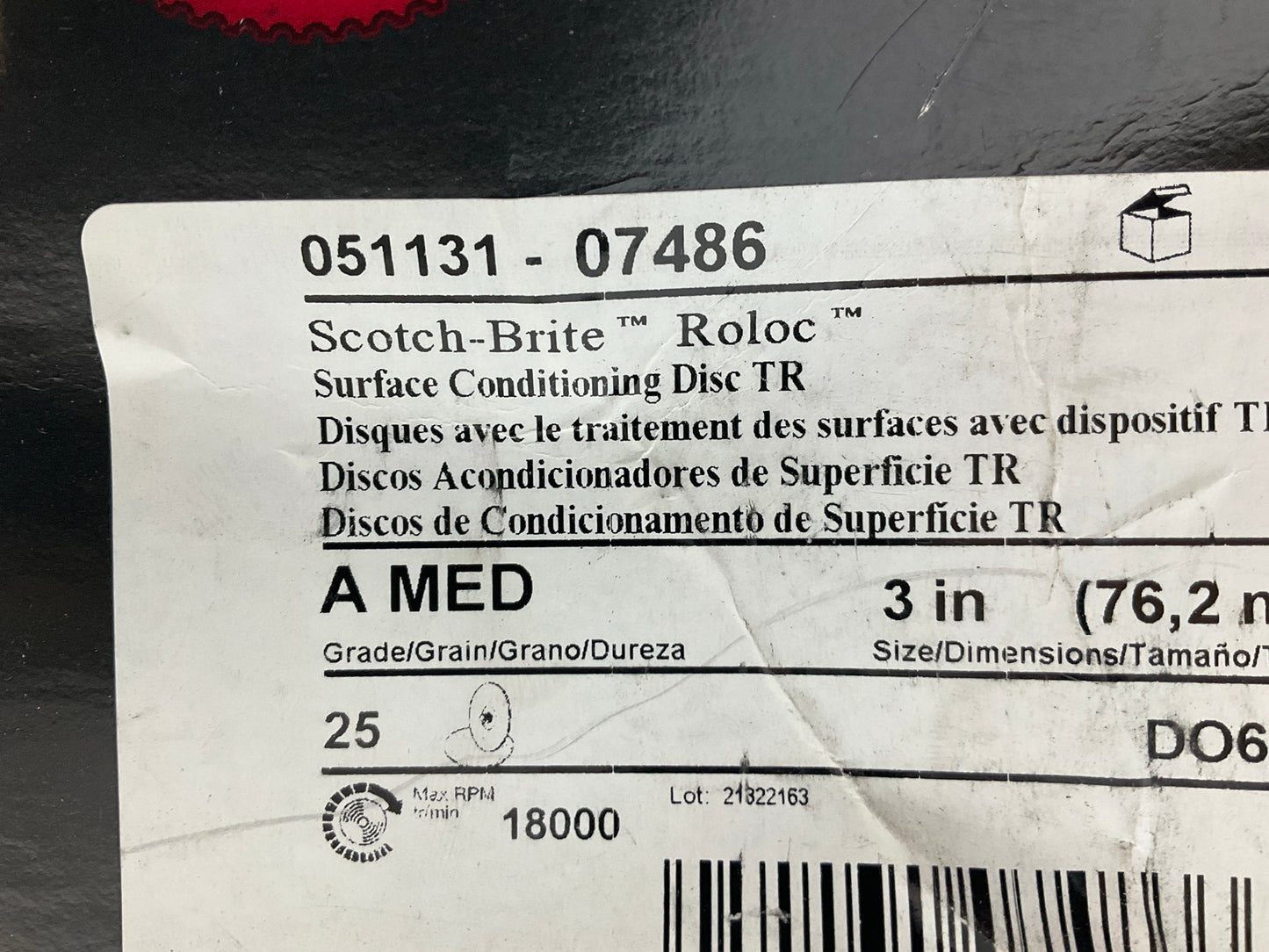 14 Discs - 3M 07486 Scotch-Brite Roloc Surface Prep Disc, Medium Grit, 3''