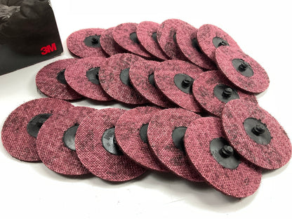 22 Discs - 3M 07486 Scotch-Brite Roloc Surface Prep Disc, Medium Grit, 3''