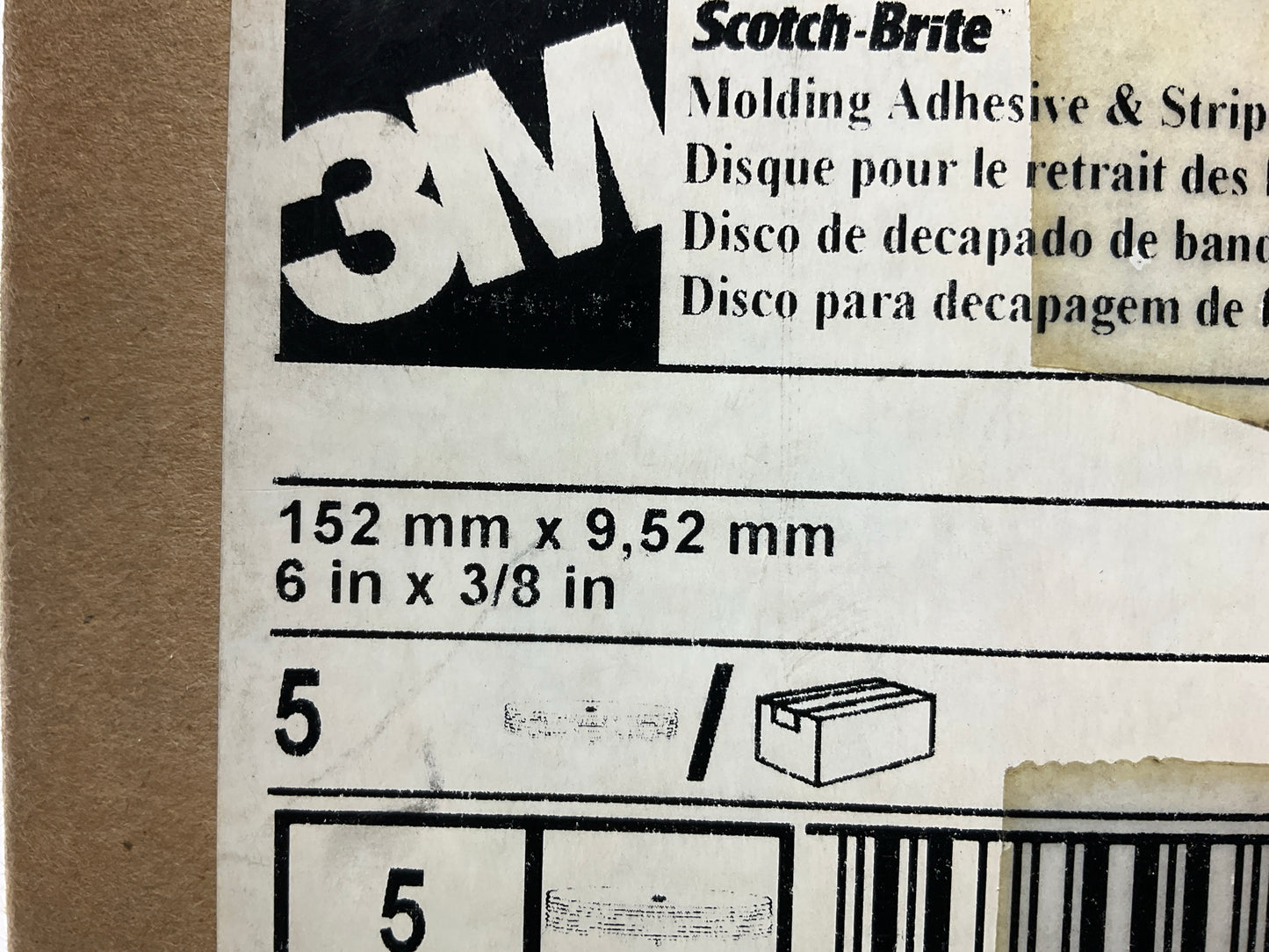 (5) Pack - 3M 07502 Scotch-Brite Molding Adhesive And Stripe Removal Disc