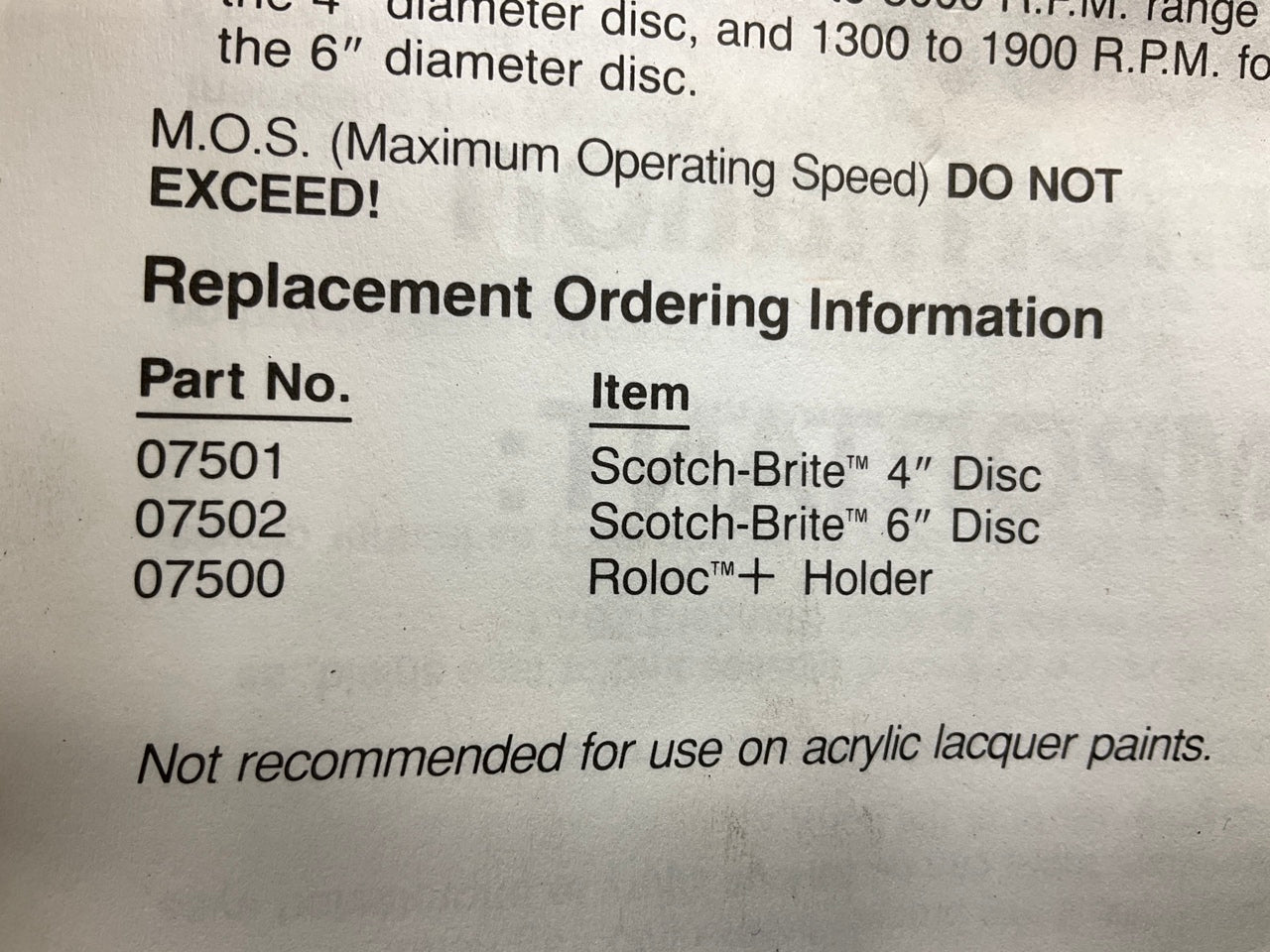 3M 07502 Scotch-Brite Molding Adhesive And Stripe Removal Disc