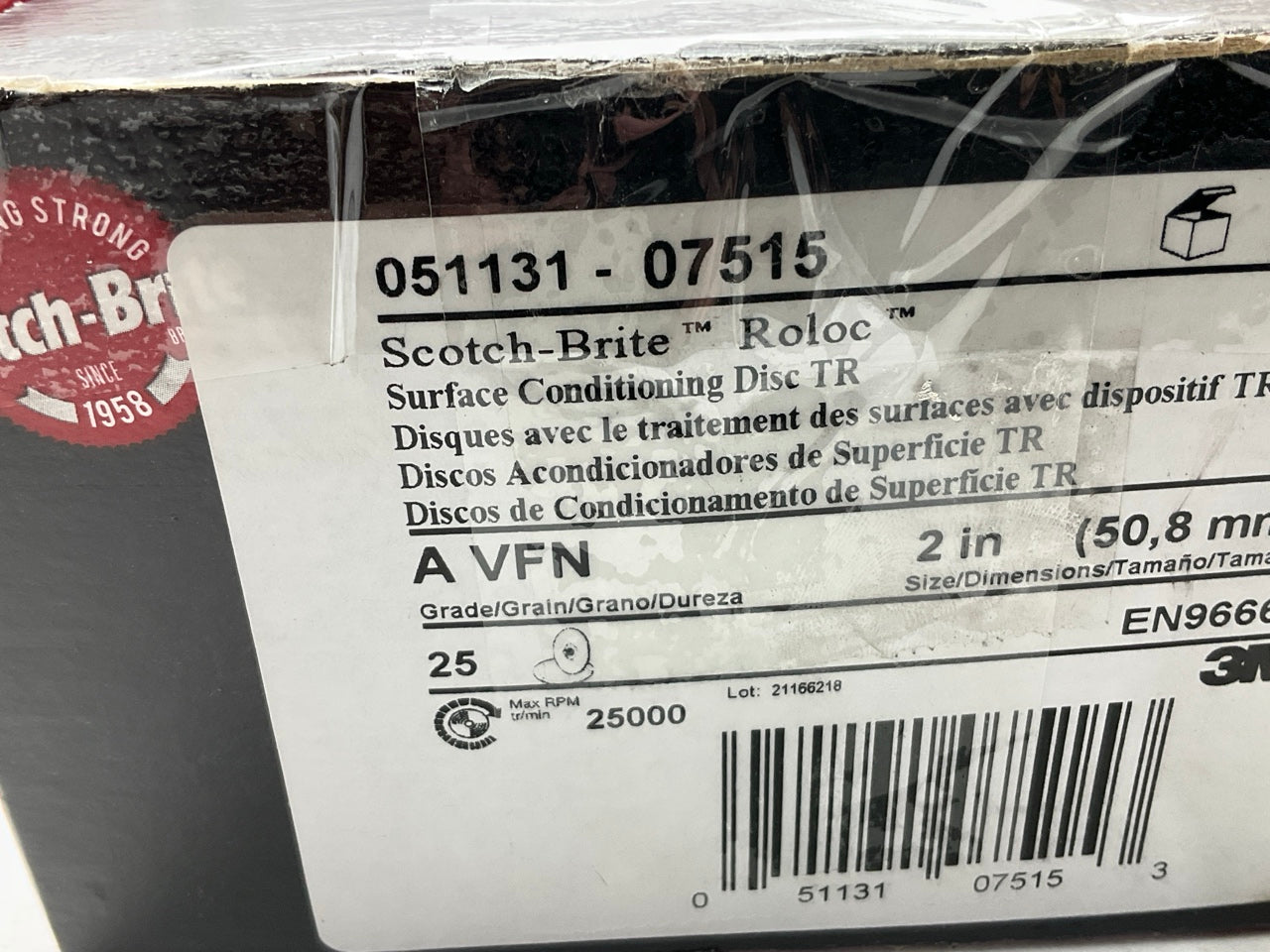 3M 07515 2'' Scotch Brite Roloc Conditioning Discs - Very Fine - Box Of 25 Discs