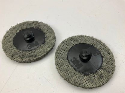 3M 2'' Gray Scotch-Brite Roloc Surface Conditioning Discs, Super Fine 25/pack