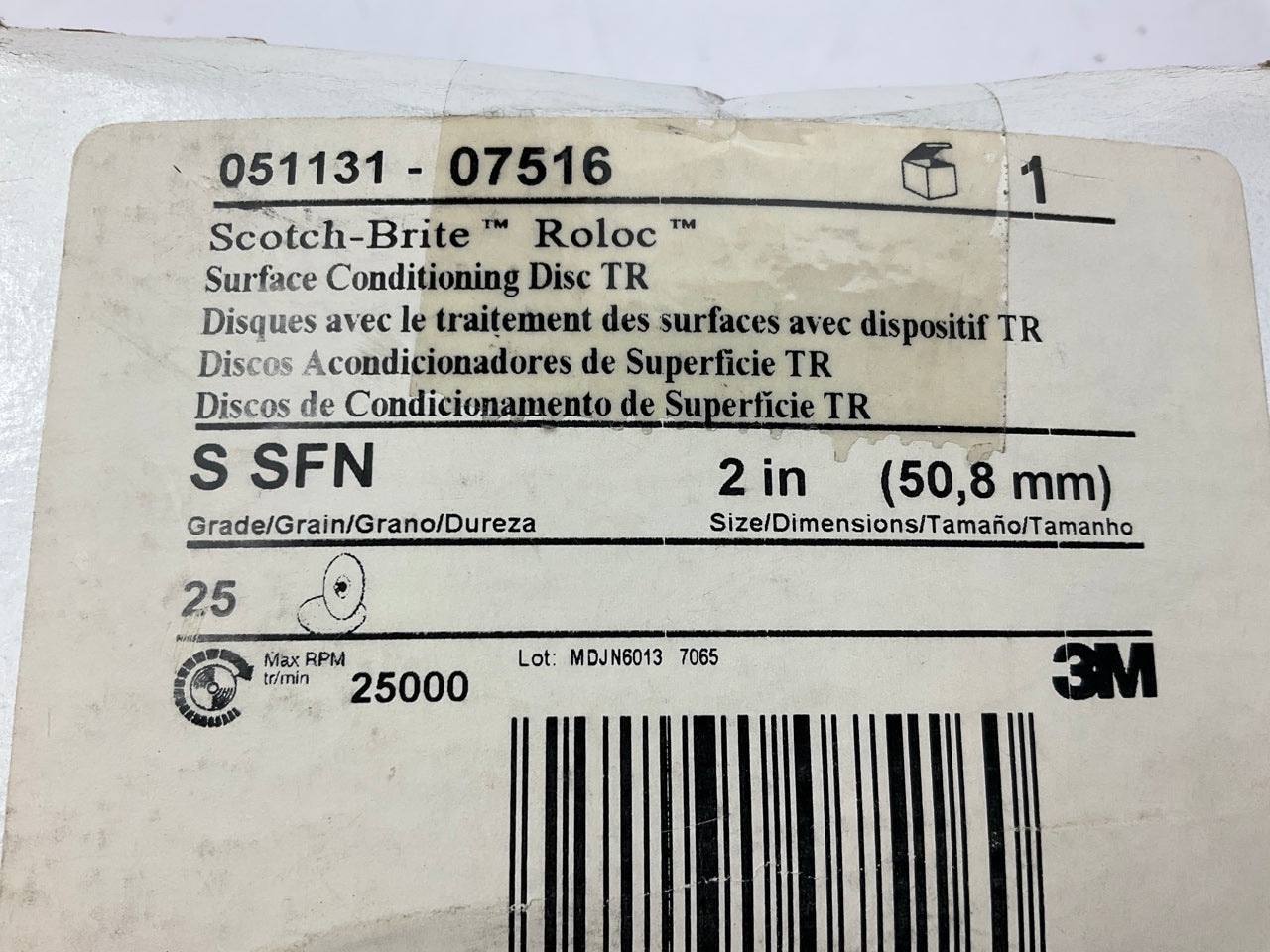 3M 2'' Gray Scotch-Brite Roloc Surface Conditioning Discs, Super Fine 25/pack