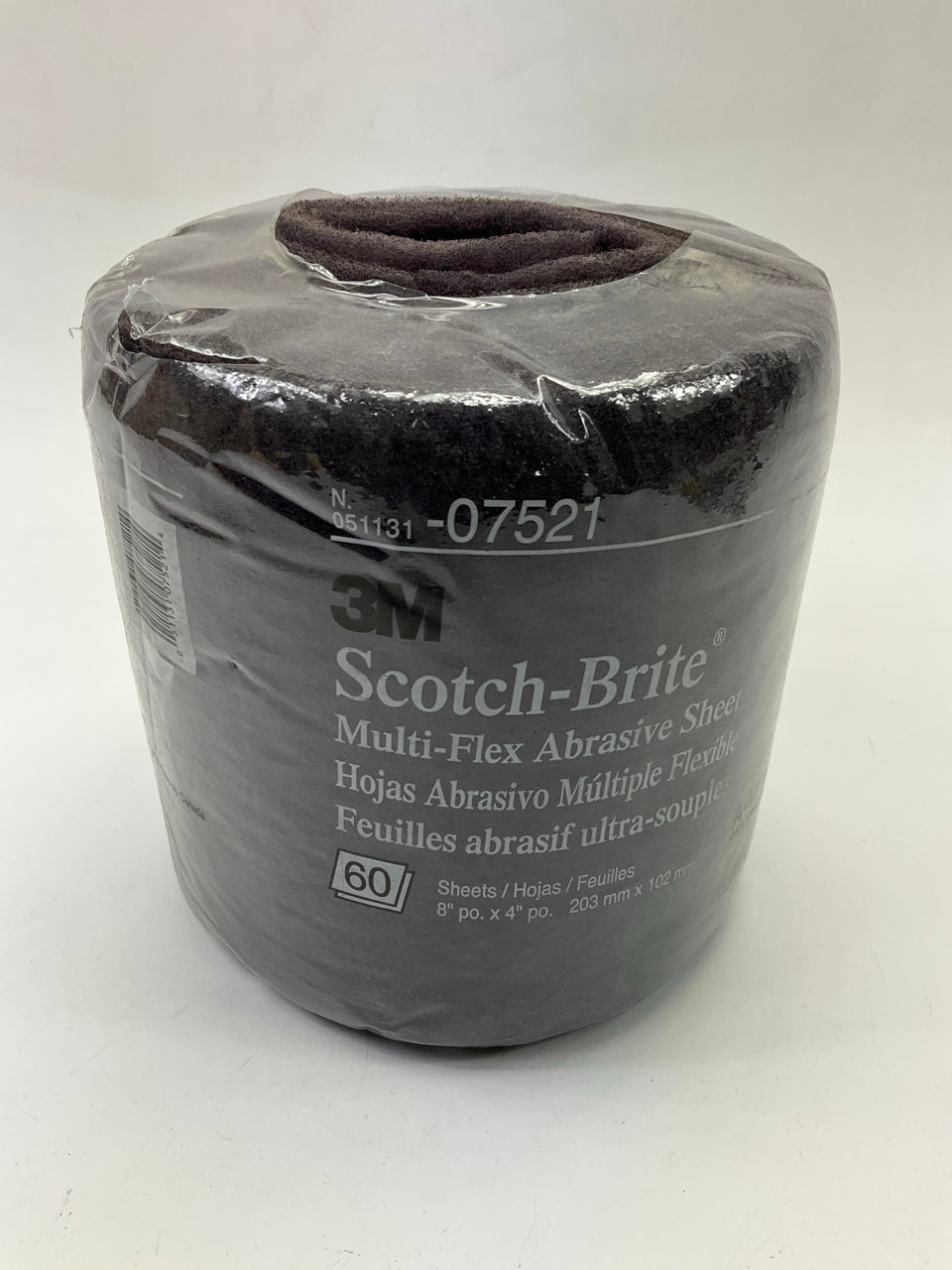 1 Roll / 60 Sheets - 3M 07521 Scotch-Brite Multi-Flex Abrasive Sheet 4'' X 8''