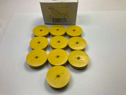 3M 07527 Yellow 3'' Inch Scotch-Brite Roloc Bristle Disc - 80 Grit - 10 / Pack