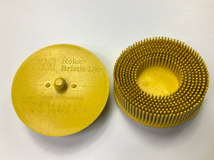 3M 07527 Yellow 3'' Inch Scotch-Brite Roloc Bristle Disc - 80 Grit - 10 / Pack