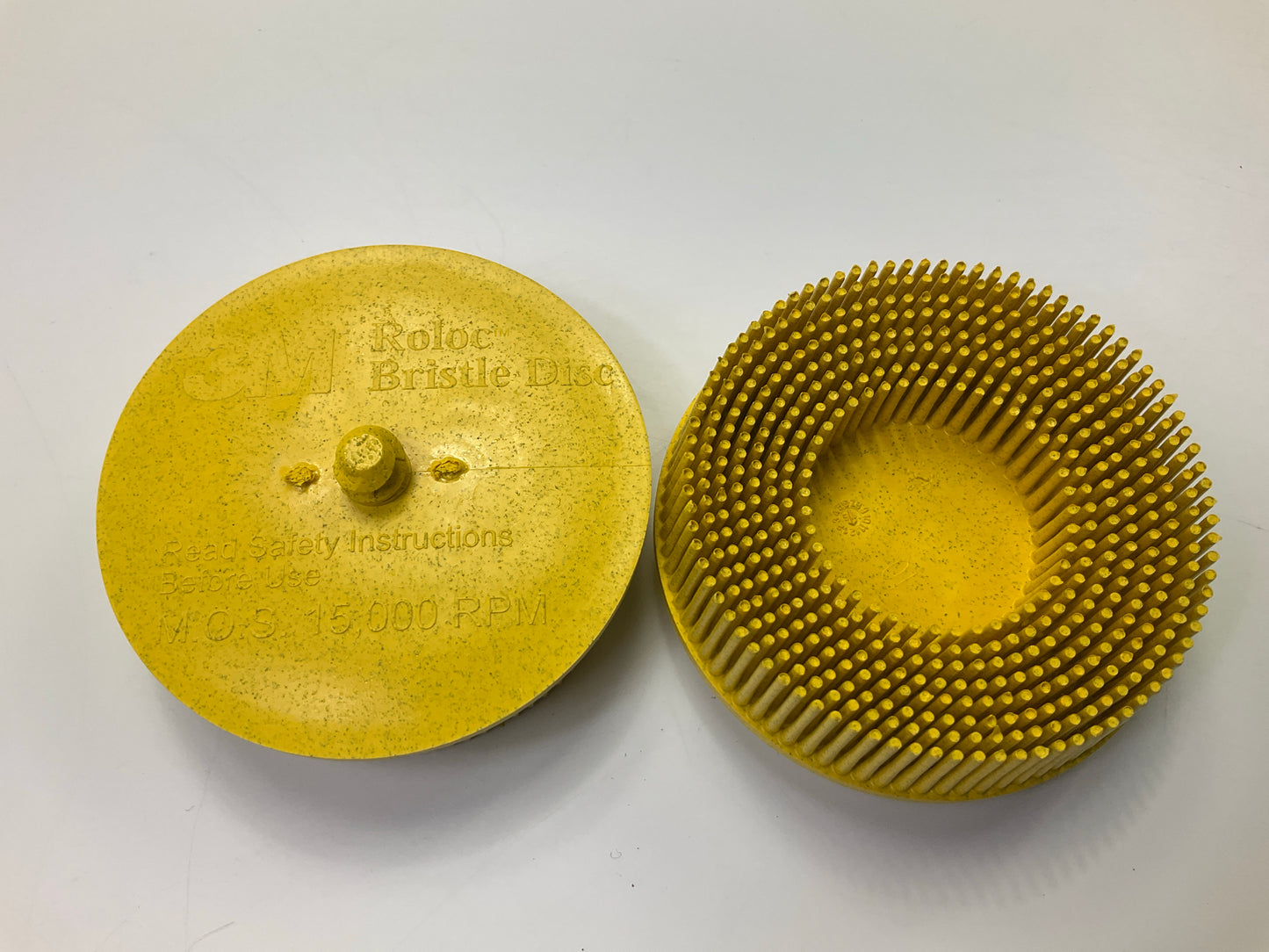 3M 07527 Yellow 3'' Inch Scotch-Brite Roloc Bristle Disc - 80 Grit - 9 / Pack