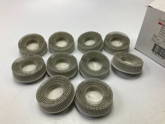 3M 07529 3'' Scotch-Brite Roloc Bristle Discs, 120 Grit, Fine, 10 / PACK