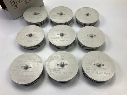 3M 07529 3'' Scotch-Brite Roloc Bristle Discs, 120 Grit, Fine, 9 / PACK