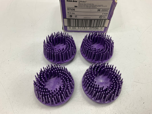 3M 07536 Scotch-Brite Roloc Body Man's 7536 36 Grit 2'' Bristle Disc (4 Count)