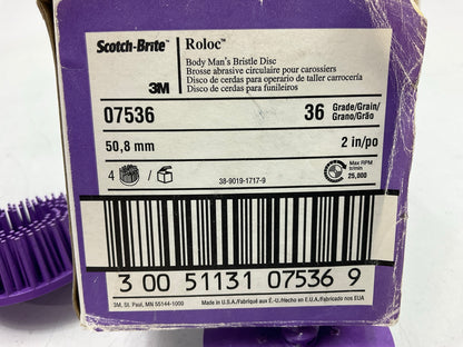 3M 07536 Scotch-Brite Roloc Body Man's 7536 36 Grit 2'' Bristle Disc (4 Count)