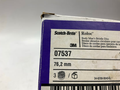 3M 07537 Scotch-Brite Roloc Body Man's Bristle Discs 3in, 36 Grade - 6 Pack