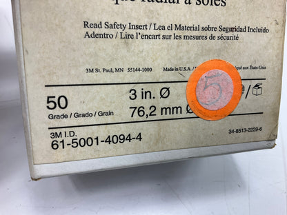 3M 07542 Radial Bristle Discs 3'' 50 Grit, Box Of 5 Discs