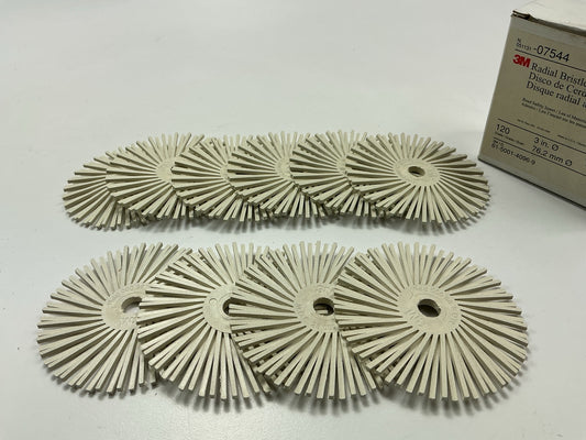3M 07544 Scotch-Brite Bristle Disc, 3'' X 3/8'' 120 Grade, Pack Of 10 Discs