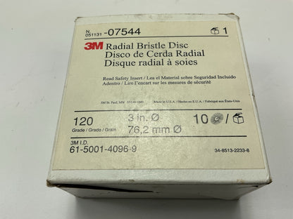 3M 07544 Scotch-Brite Bristle Disc, 3'' X 3/8'' 120 Grade, Pack Of 10 Discs