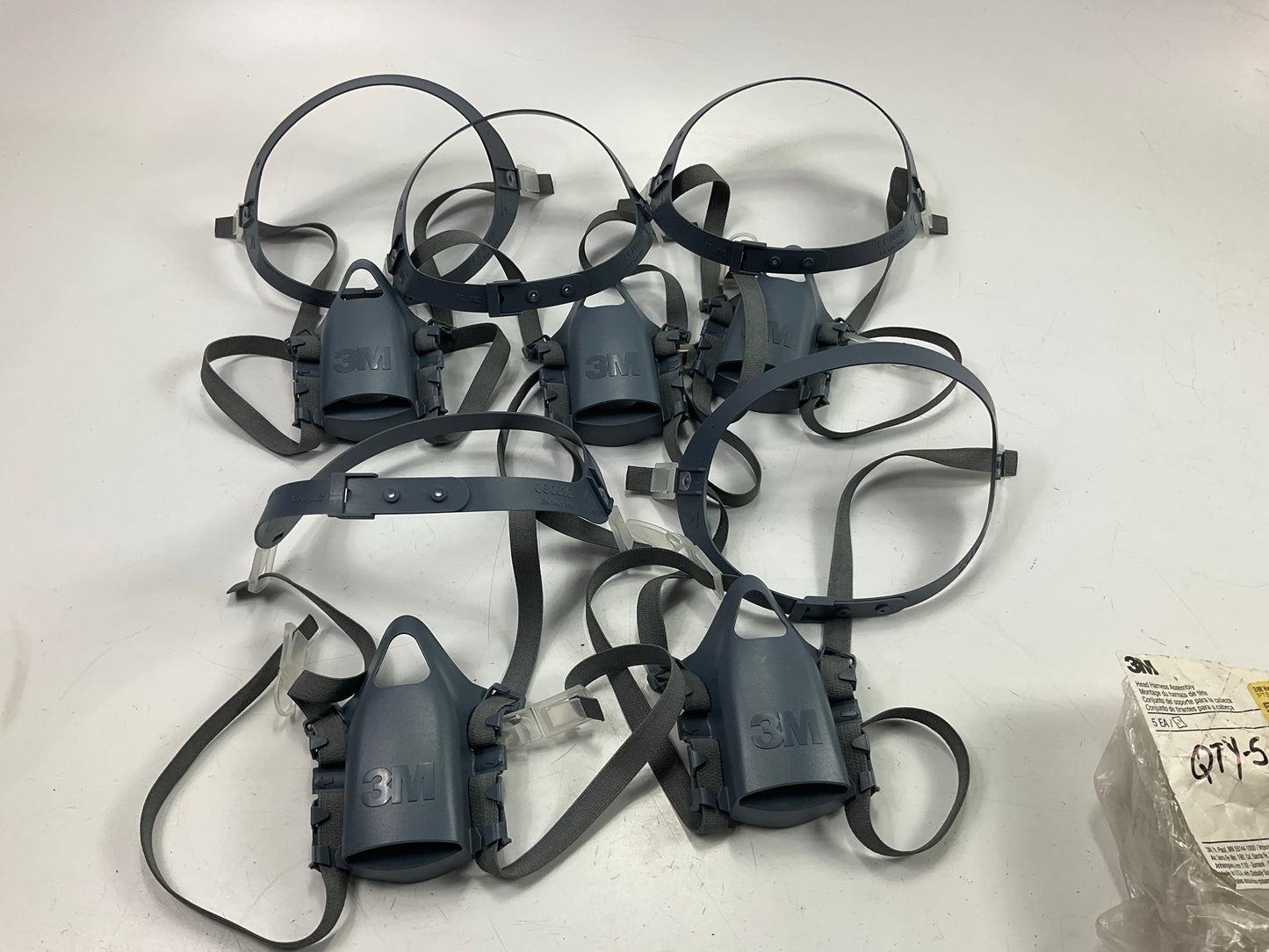 (5) 3M 7581 Head Harness Assembly For 3M Half Facepiece Respirator 7501 7502