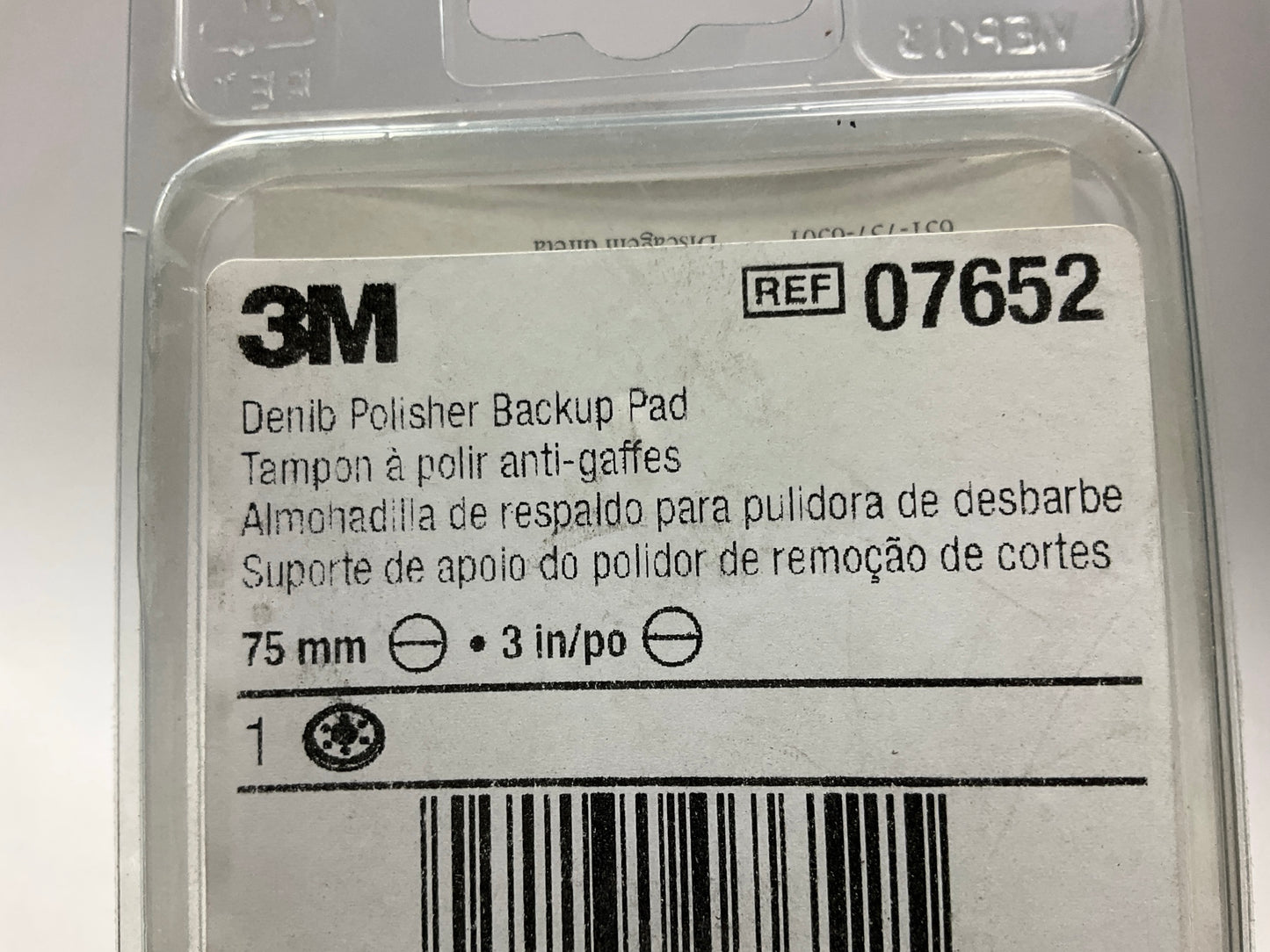 3M 07652 Denib Hookit Polisher Back Up Pad 75mm (3'') Perfect-it Denibbing System