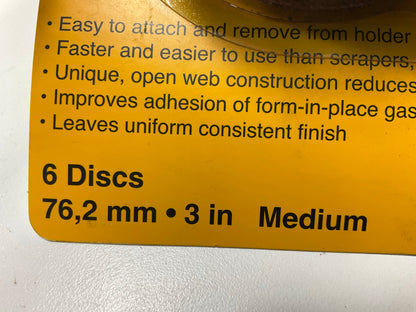 3M 07712 Scotch-Brite Roloc Gasket Removal Discs Medium 6 Discs, 3 Inch