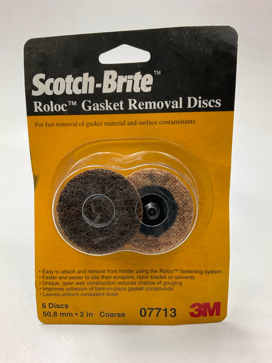 3M 07713 2'' Coarse Roloc Gasket Removal Discs, 6 Discs