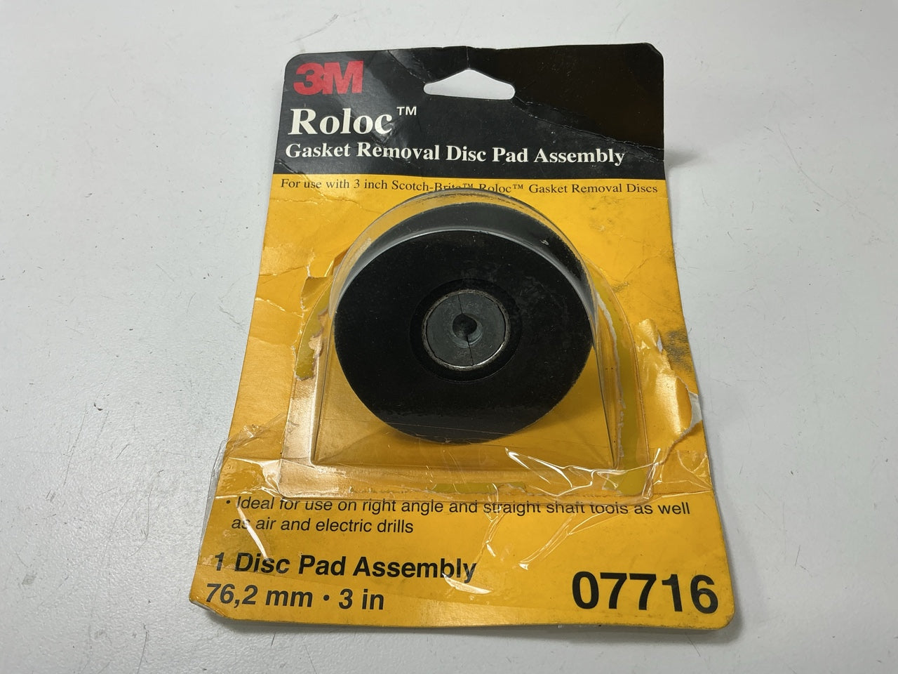 OPEN PACKAGE - 3M 07716 Roloc Gasket Removal 3'' Disc Pad Holder