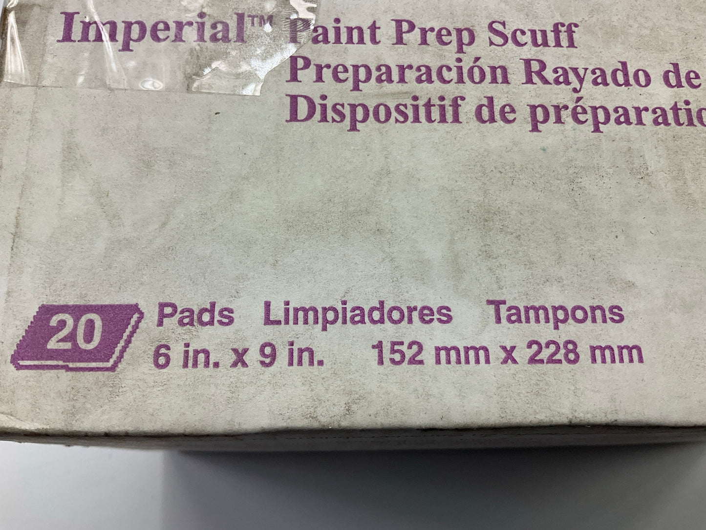 Box Of 20 - 3M 7777 07777 Paint Prep Scuff Hand Pad Maroon Scotch-Brite  6'' X 9''