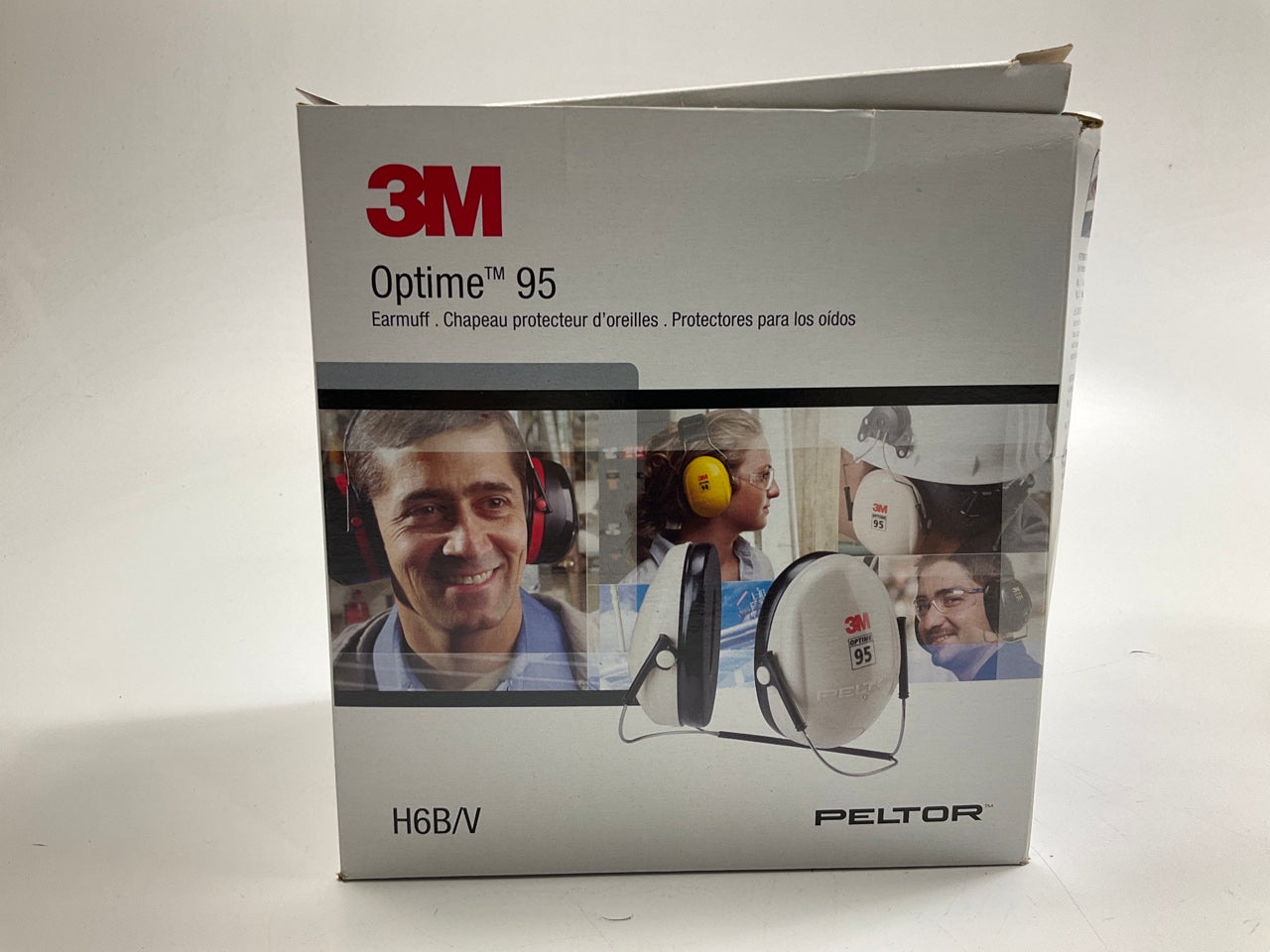 3M 08062 PELTOR Optime 95 Earmuffs H6B/V, Behind-the-Head, Black/Beige