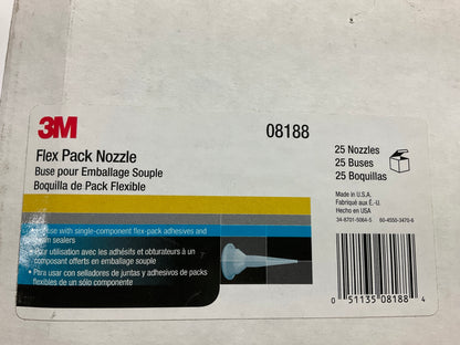 (25) 3M 08188 Flex Pack Nozzle For 20 Fl Oz Sausages Adhesives Sealant
